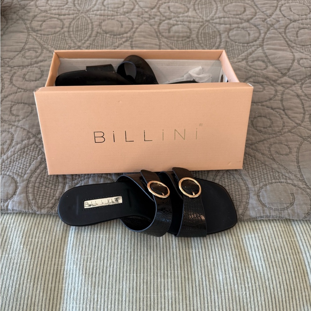 Billini Black Women's Sandals with Gold Accents